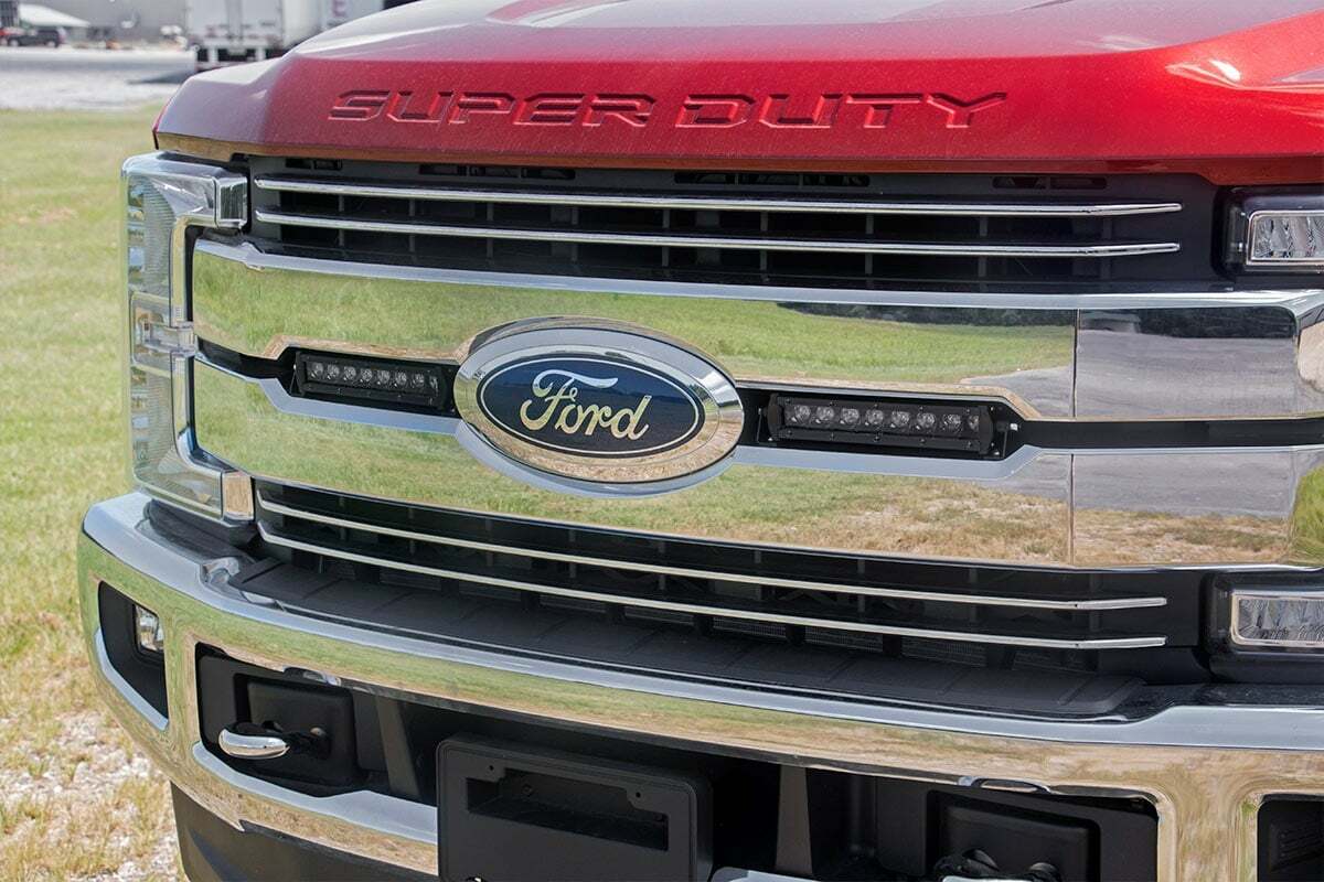 Fits Ford F-250 SD (17-19) LED Light Kit; Grille Mount; 8" Black Pair; 70697