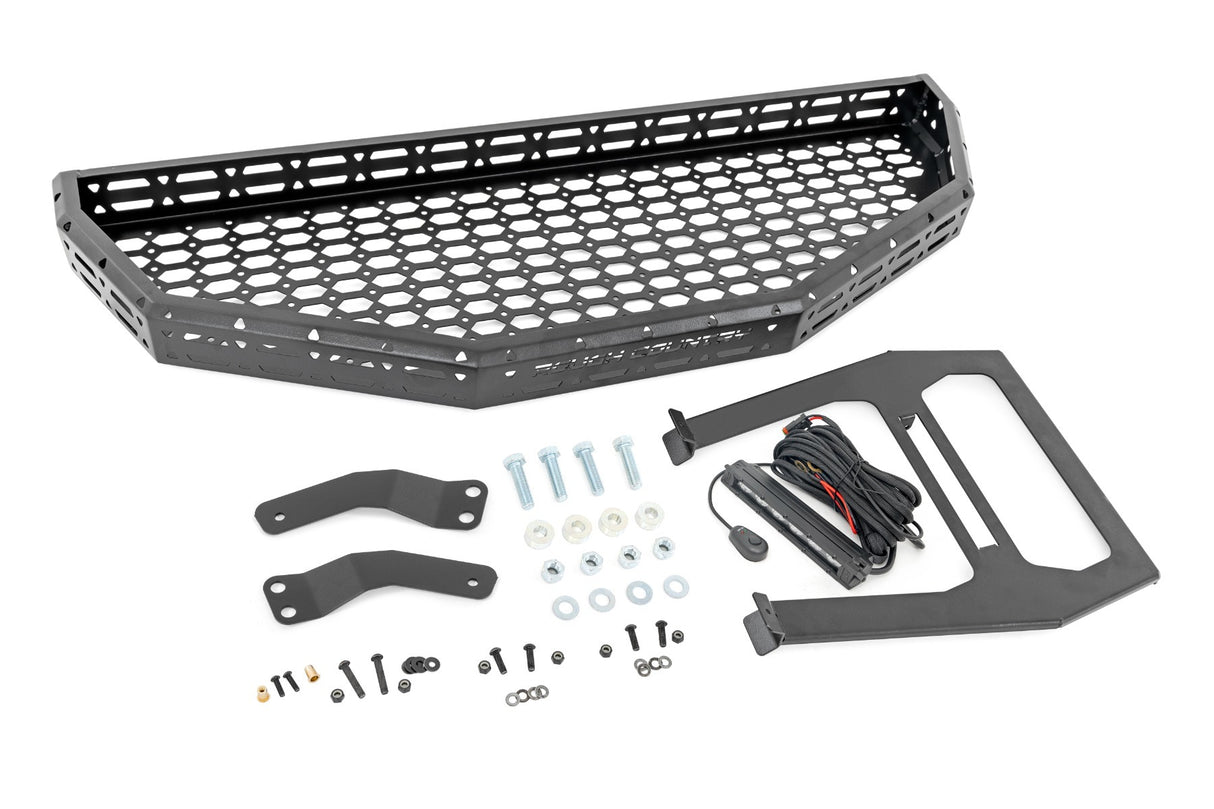 Fits Honda Pioneer 1000 Front Cargo Rack Black Series LED 6" Light 92059