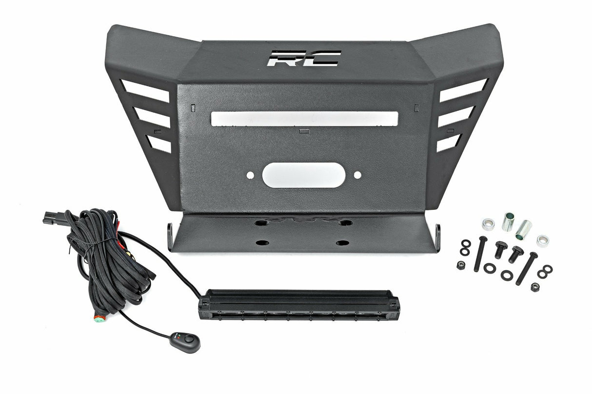 Fits Honda Pioneer 520 Winch Plate; 10" Black Slimline; 92078