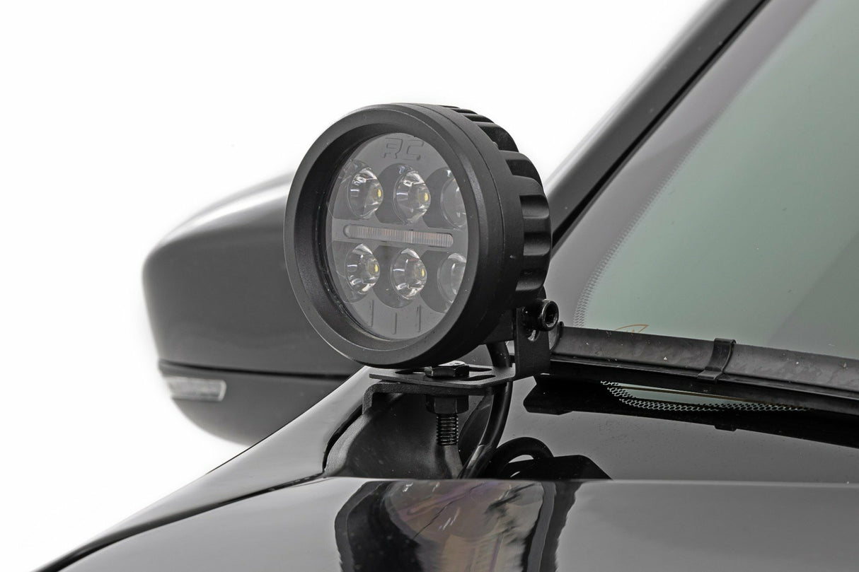 Fits Jeep Cherokee KL(14-21) LED Light Ditch Mount 2" Black Pair White DRL 70080