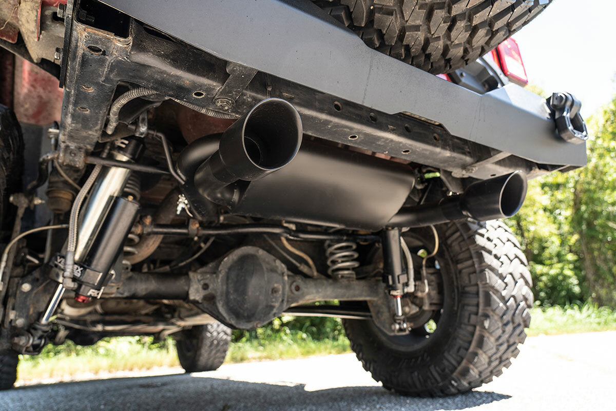 Fits Jeep Wrangler JK (07-18) Performance Exhaust; Dual Outlet; 96002A