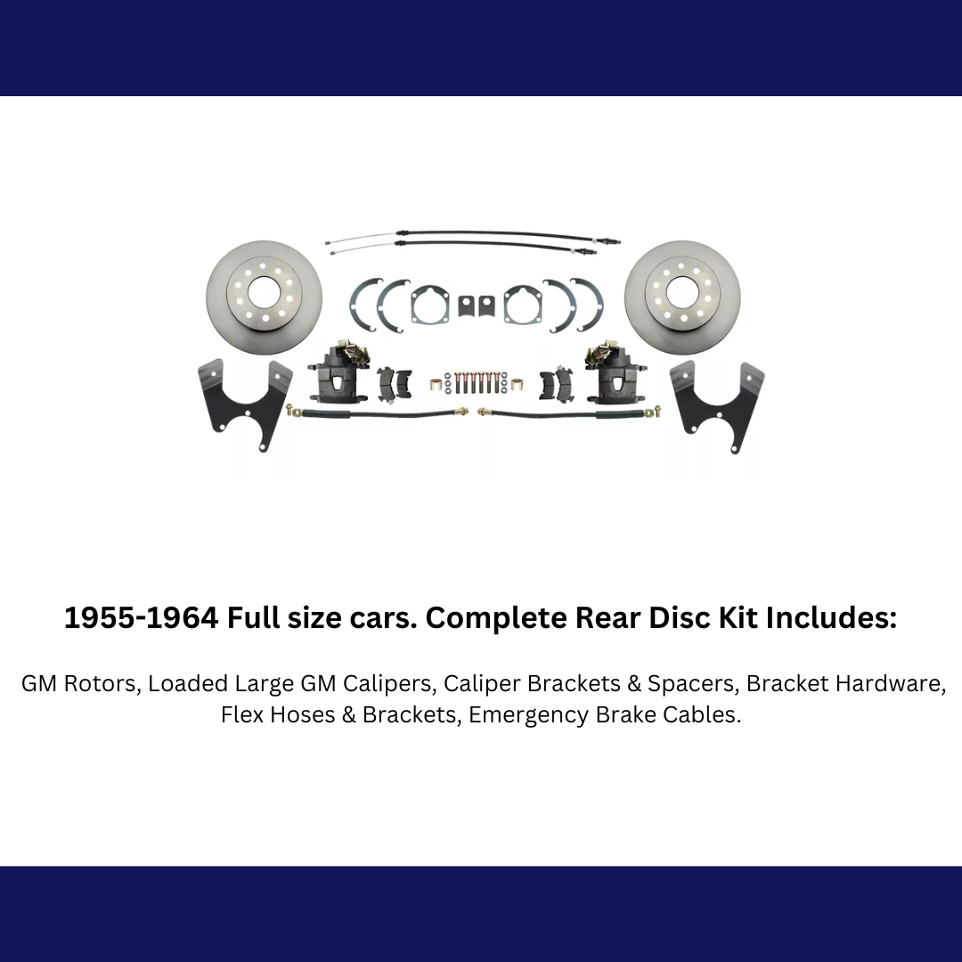 Rear GM 1955-1968 Full Size 10/12 Bolt Disc Brake Kit w/E-Brake DBK1012FS Brakes MBM