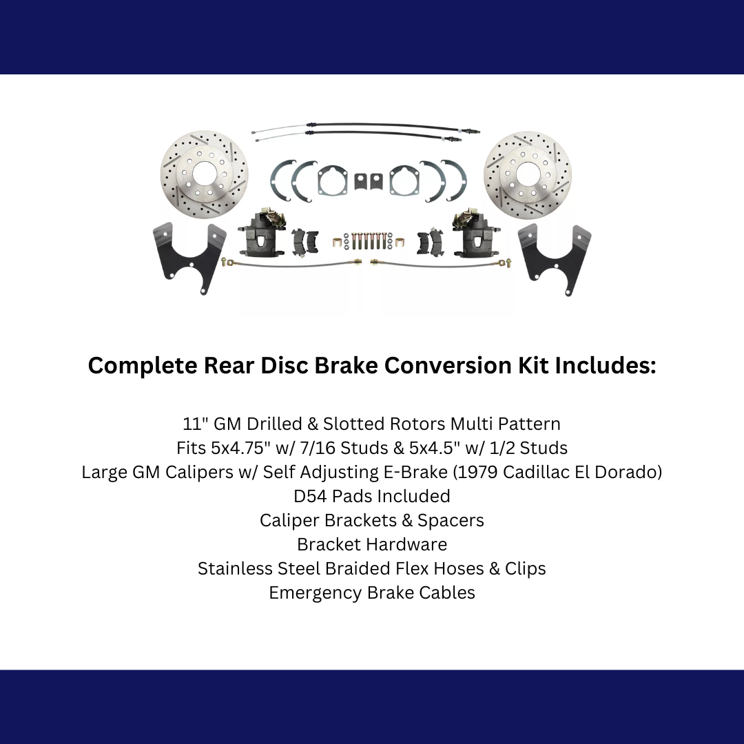 Rear GM 1955-68 10/12 Bolt Disc Brake w/E-Brake &Slotted Rotors DBK1012FSLX Brakes MBM
