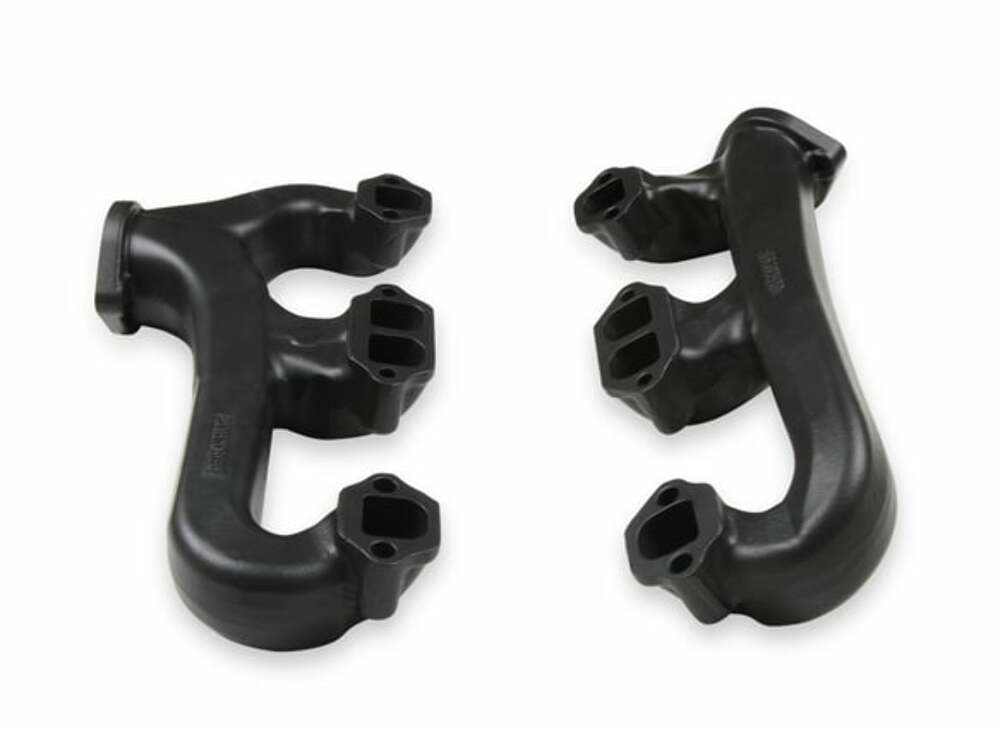 Hooker Fits Small Block Chevy, Raised D-Port, 2.5", Black, Exhaust Manifold 8527-3HKR