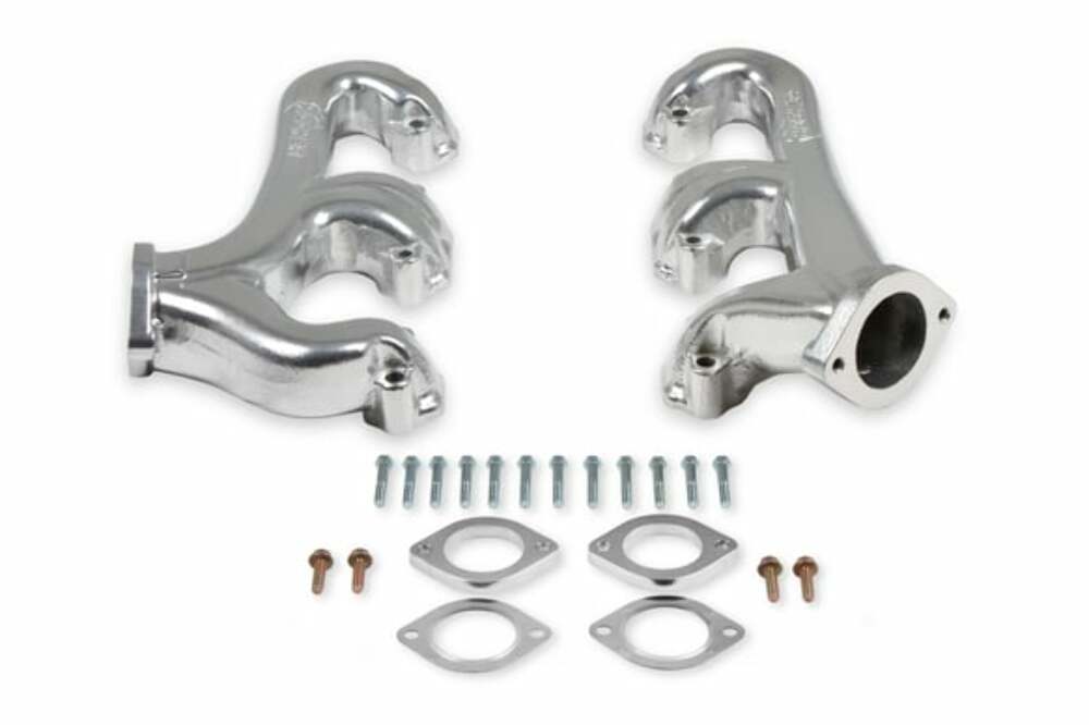 Hooker Fits Small Block Chevy,2.5" collector-Silver Ceramic, Exhaust Manifold 8525-1HKR