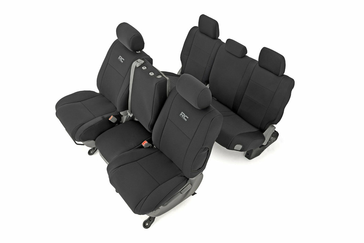Fits Toyota Tundra 2&4WD (07-13) Seat Covers; FR w/ Console Cover and Rear 91060