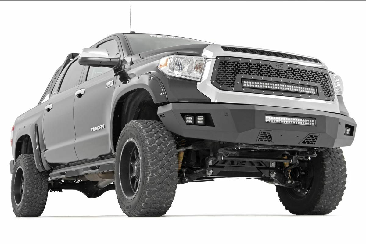 Fits Toyota Tundra 2&4WD (2014-2017) Mesh Grille; 30" Dual Row LED; Black; 70226