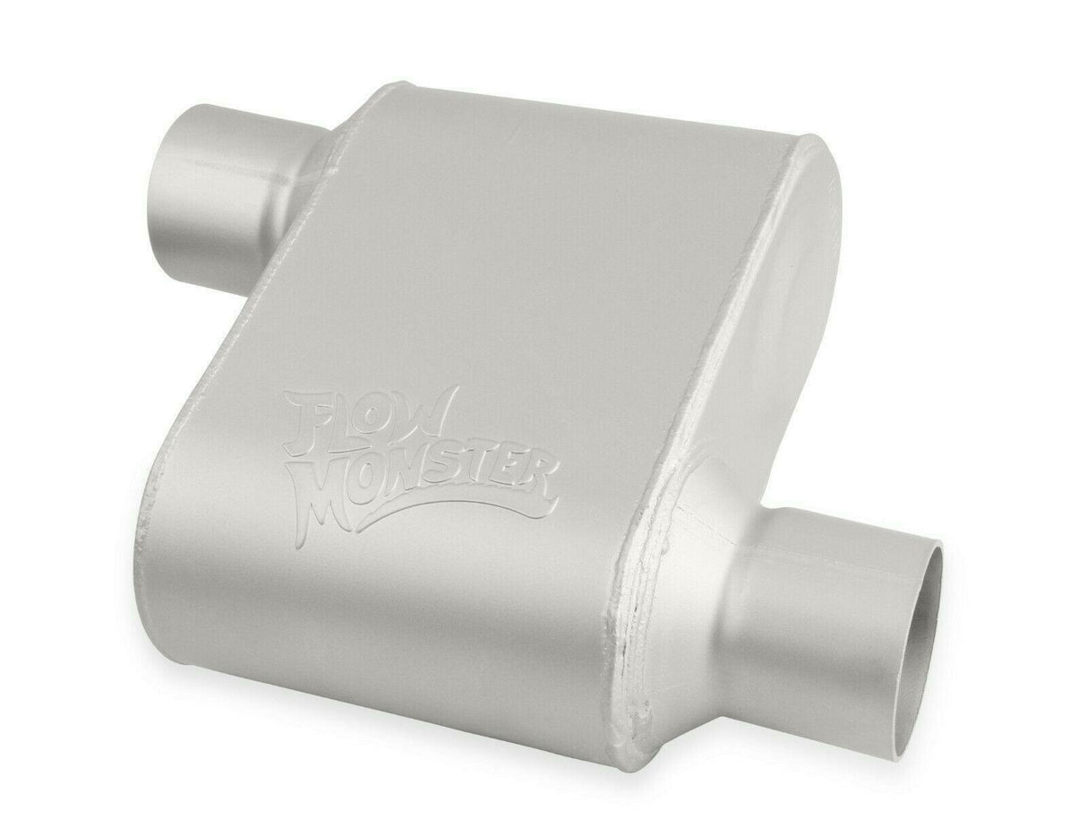 1-Chamber Muffler 42513-FM 2.50 Offset Inlet / 2.50 Offset Outlet performance muffler stainless steel