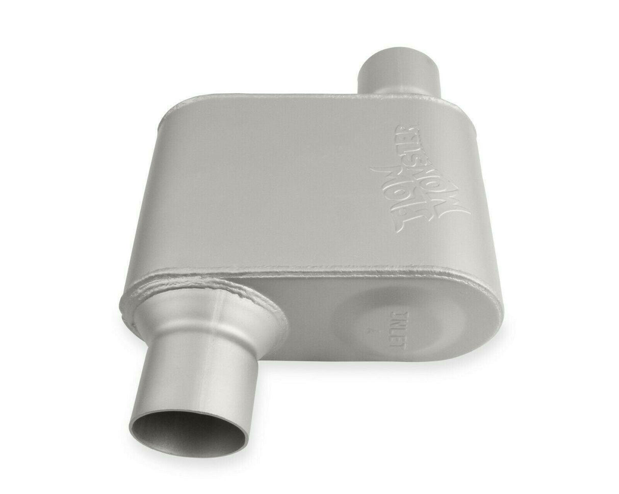 1-Chamber Muffler 42513-FM 2.50 Offset Inlet / 2.50 Offset Outlet performance muffler