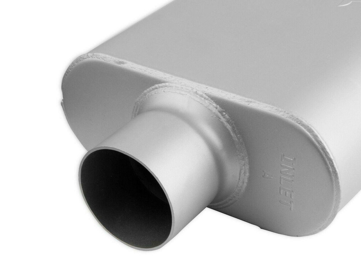2-Chamber Muffler 430402-FM 3.00 Center Inlet / 2.50 Dual Outlet performance muffler