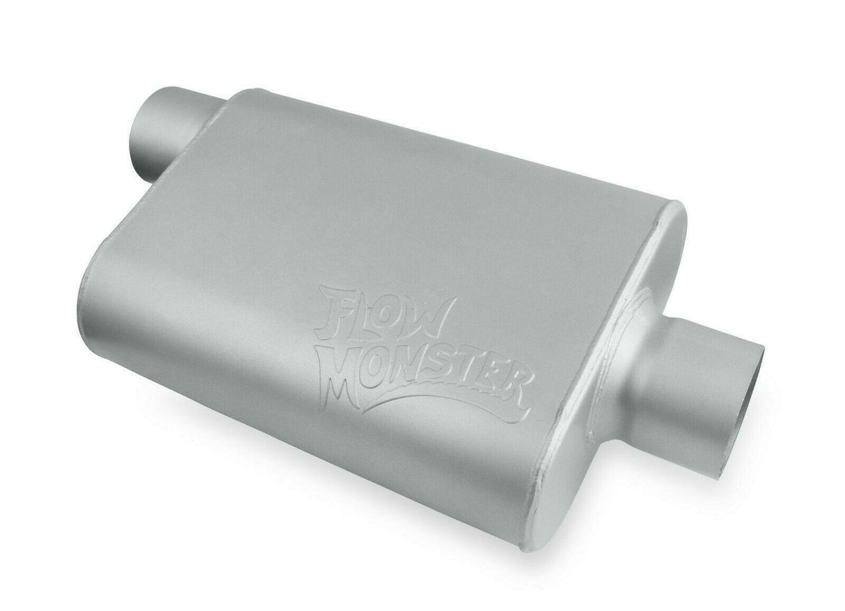 2-Chamber Muffler 43041-FM 3.00 OFFSET IN / 3.00 CENTER OUT performance muffler stainless steel