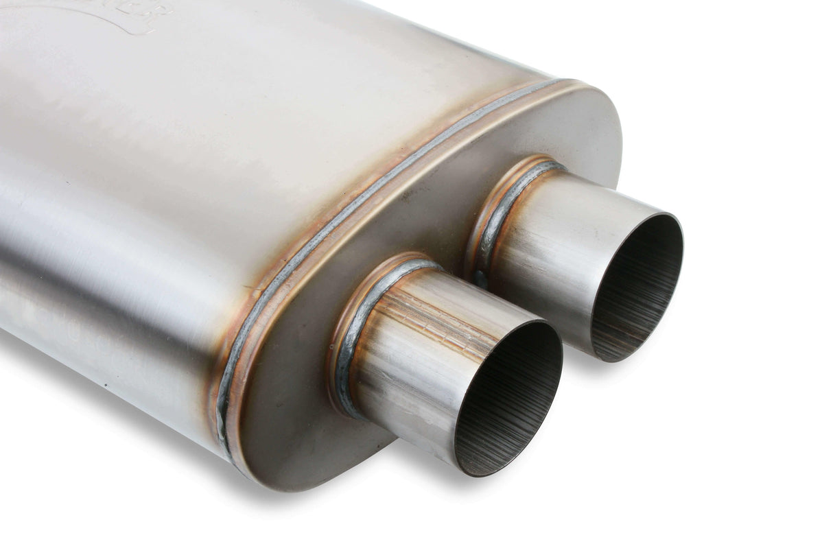 Performance Muffler 3 in Dual inlet & outlet 12599-FM 409 Stainless