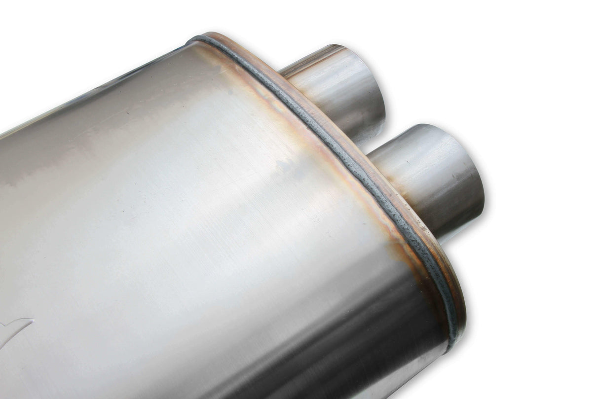 Performance Muffler 3 in Dual inlet & outlet 12599-FM 409 Stainless