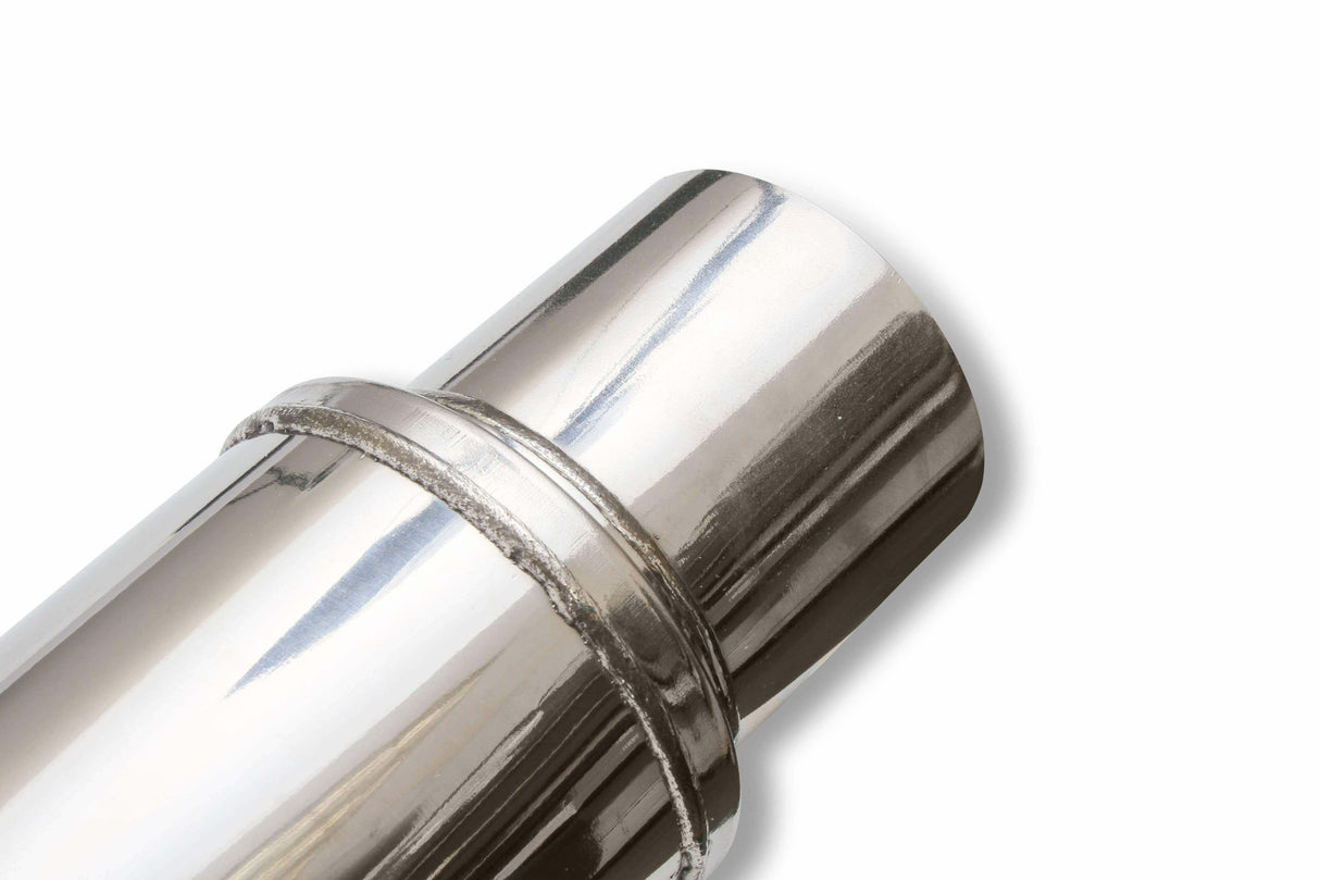 Round Performance Muffler 2.5 Inlet/ 2.5 Outlet 14416-FM Polished St 14419