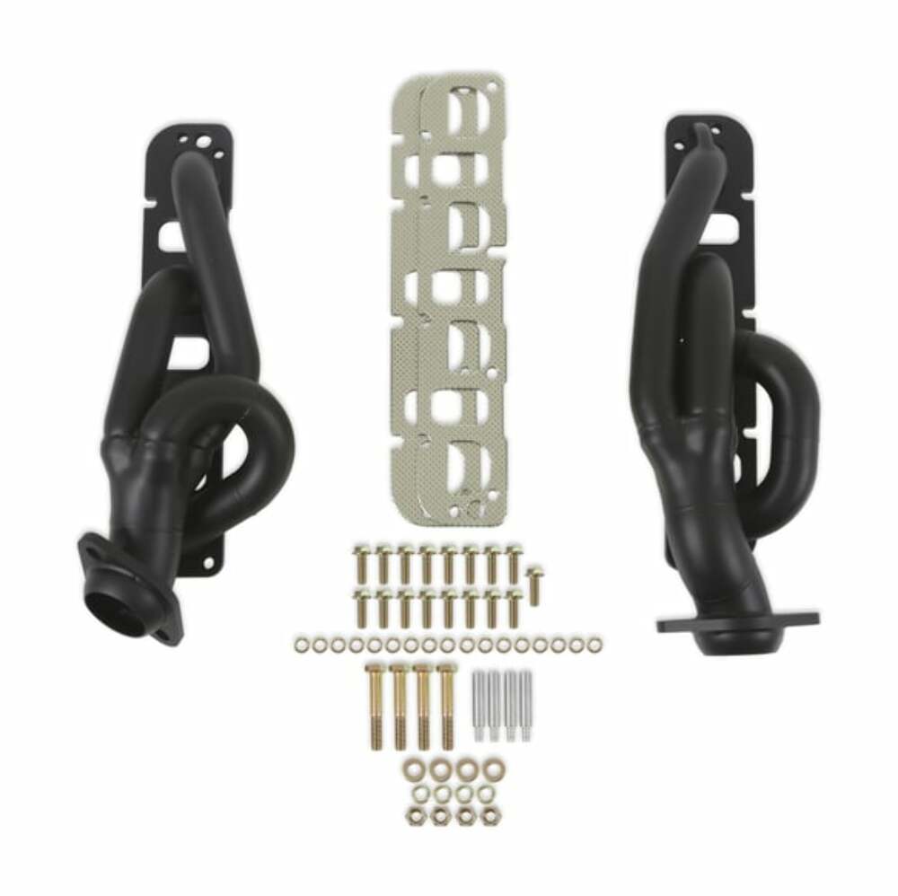 91950FLT - Shorty Headers - Black Painted - 2009-2020 Dodge Ram 1500 HEMI V-8 5.7L, Tube Size 1-3/4 O.D. performance headers aluminum