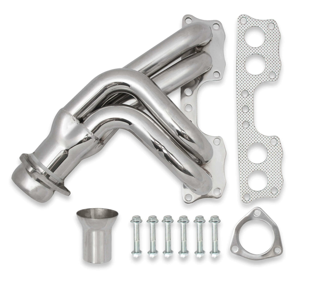 Shorty Header for 75-88 Toyota Pickup w/ 20R/22R, Polished Stainless - 19002FLT performance headers black stainless steel