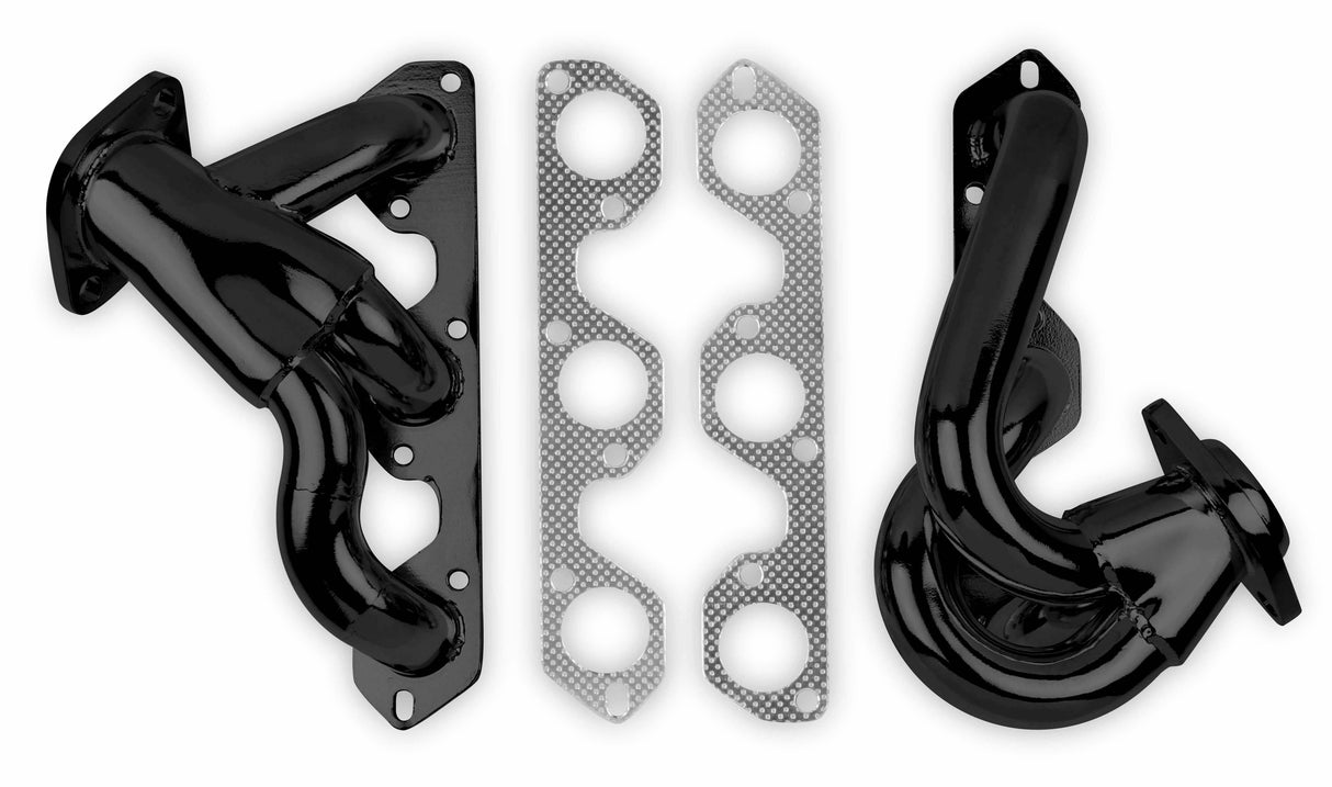 Shorty Headers - Black Painted - 92004FLT performance headers Wrangler aluminum