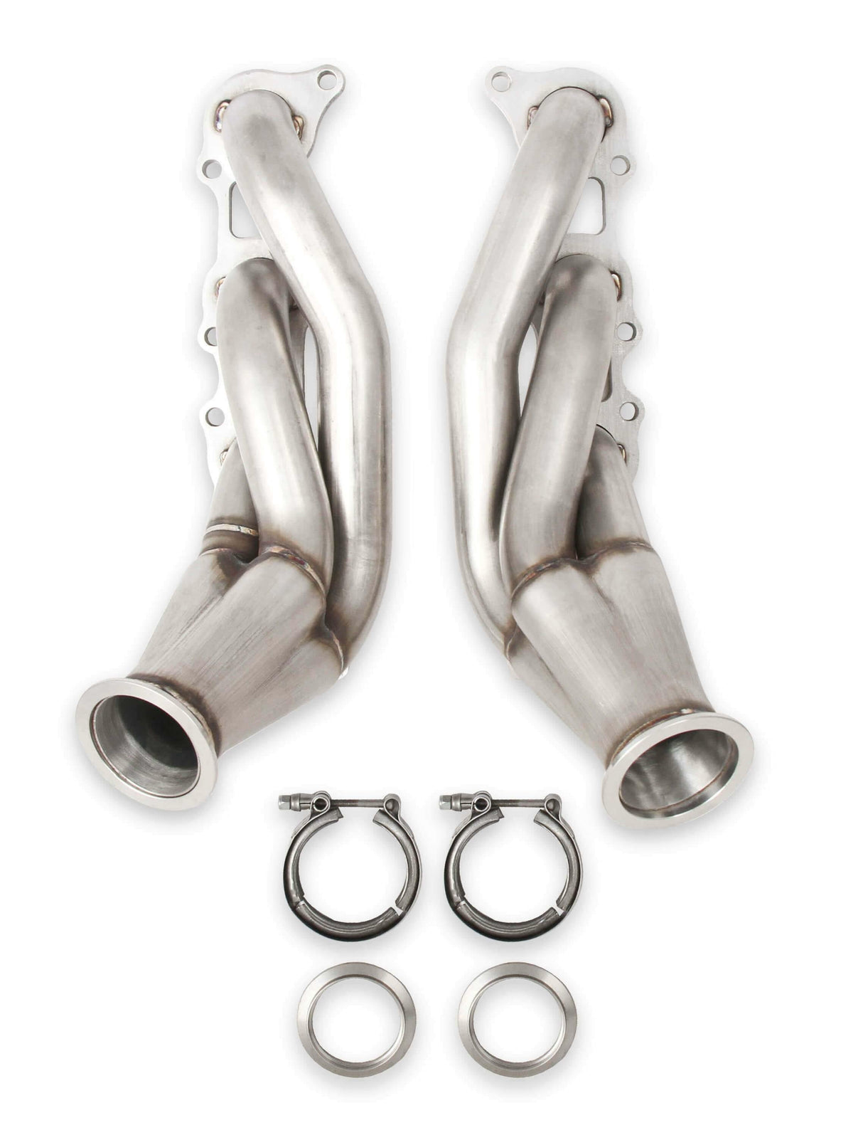 Universal Coyote Turbo Headers - Natural 304 Stainless Steel -12152FLT performance headers Mustang polished