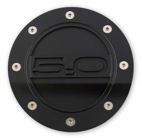 Fuel Door Black 5.0 Logo fits FordMustang 15-21 Drake MuscleCars FR3Z-6640526-5A muscle car 6124057