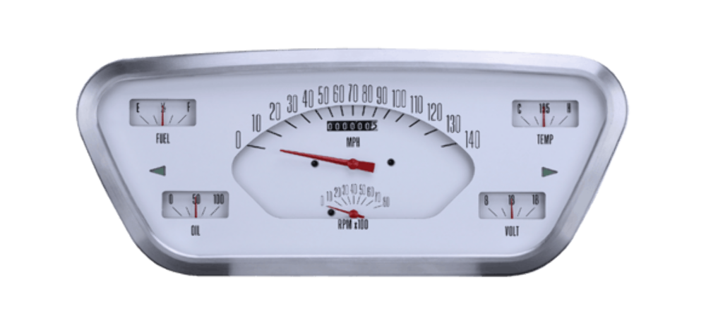 1953-55 Ford F-100 Truck White 6-in-One package FT53W-100 dash gauge cluster
