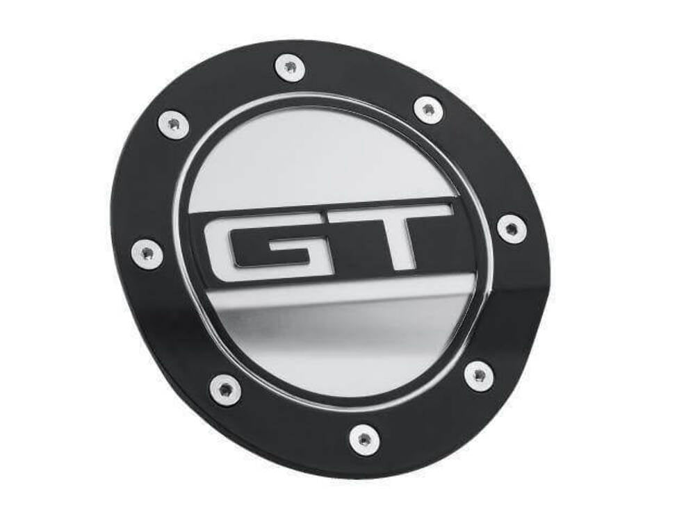 t Fuel Door Black W/Silver Accents fits Ford Mustang 15-21 Drake -FR3Z-6640526-GB Drake Muscle Cars