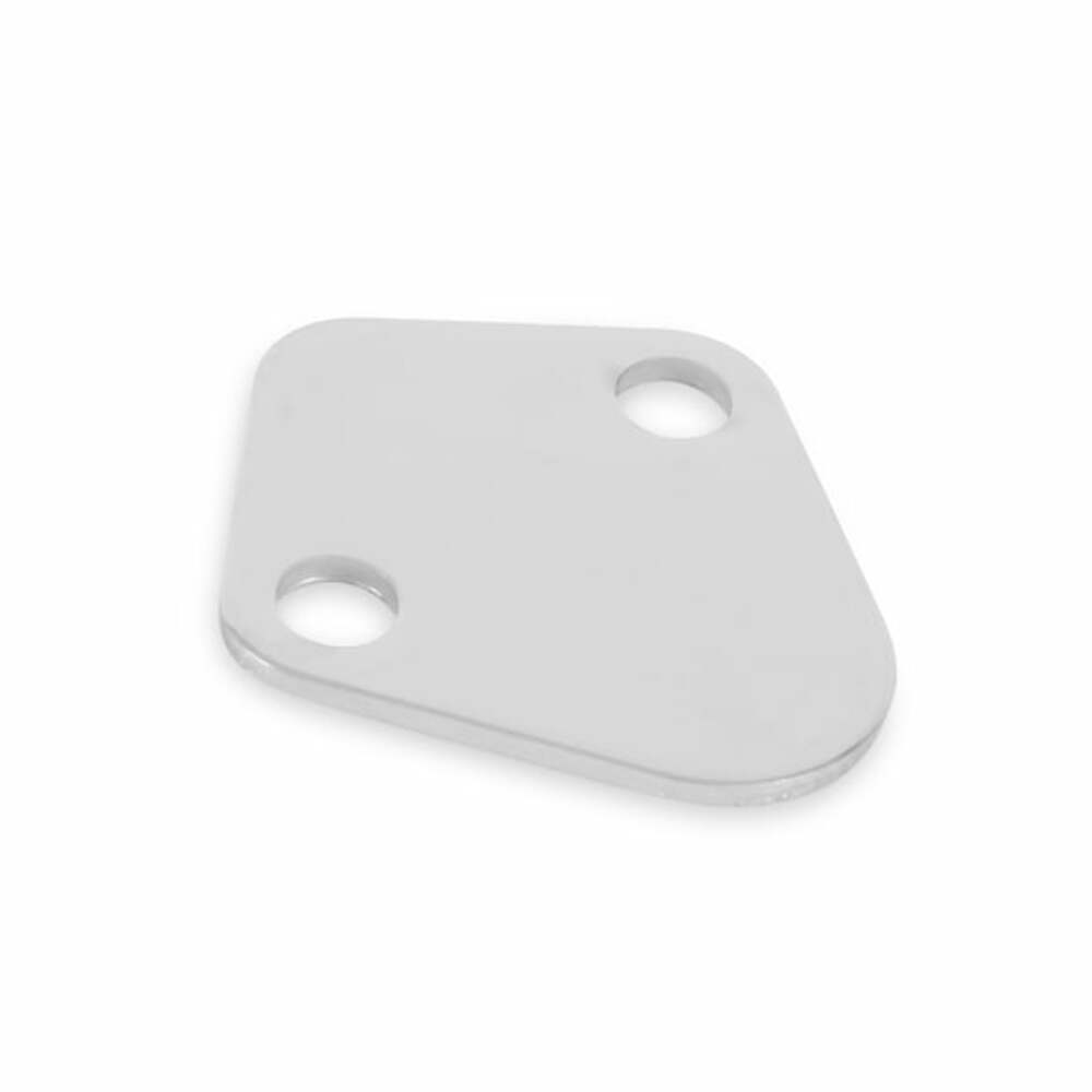 Mr. Gasket fuel pump block off plate Chevy chrome steel 1516