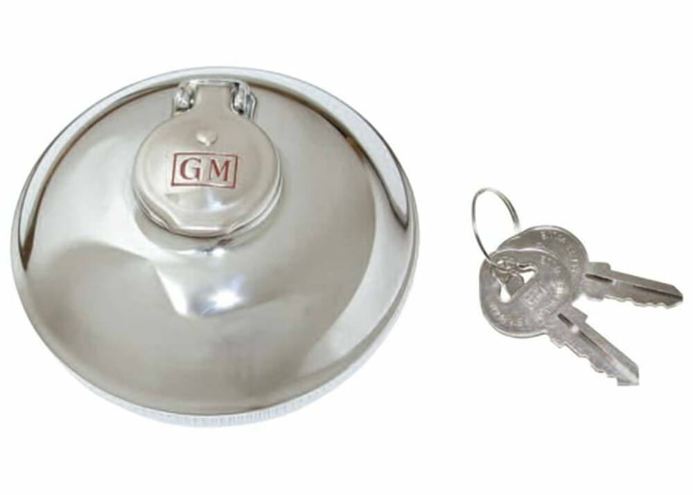 1969-1970 Chevrolet Blazer; Gas Cap-Dome Style With Gm Logo-Locking GCP71BT chrome