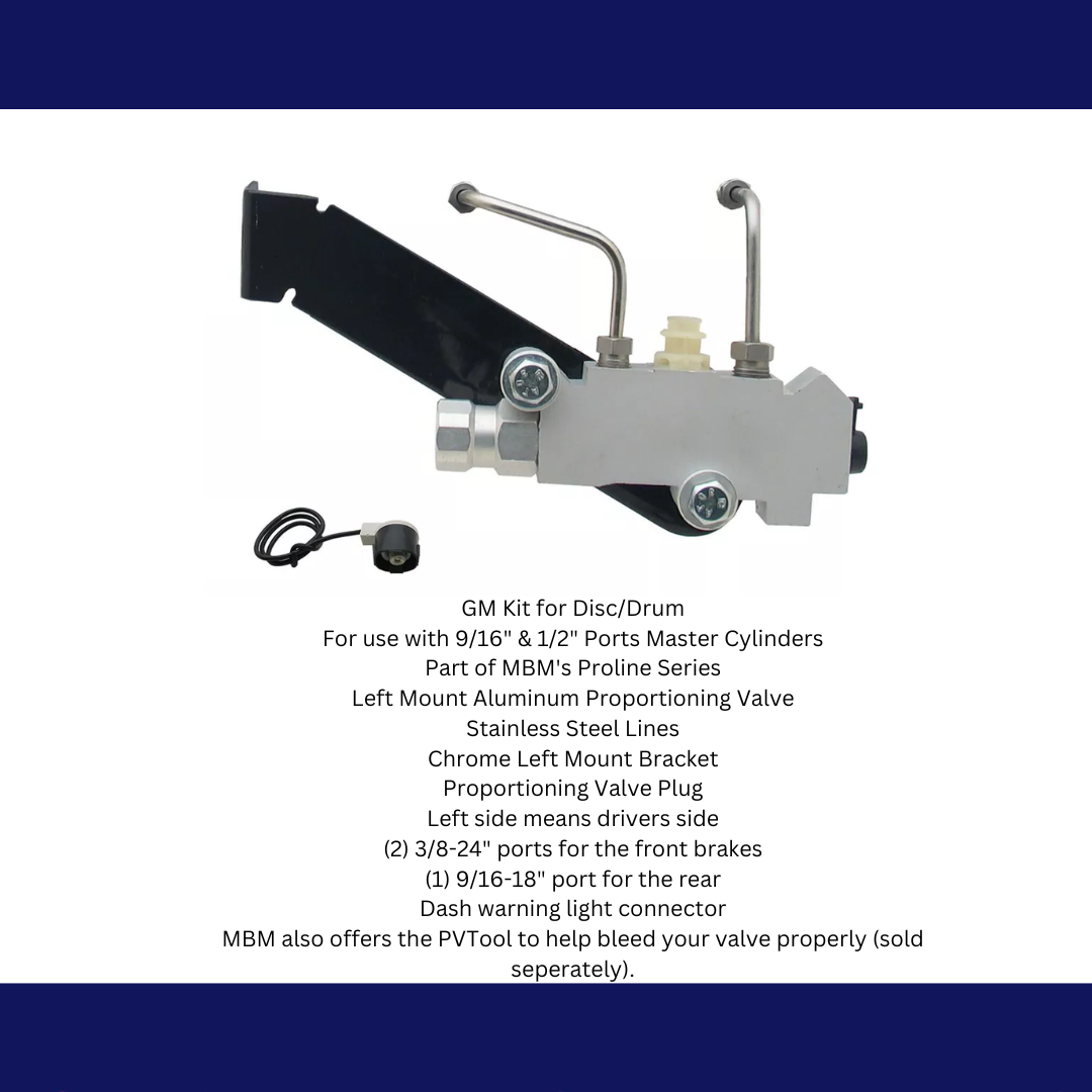 GM Left Side Prop Valve Kit. Disc/Drum - Aluminum PV2AK-2 Brakes MBM