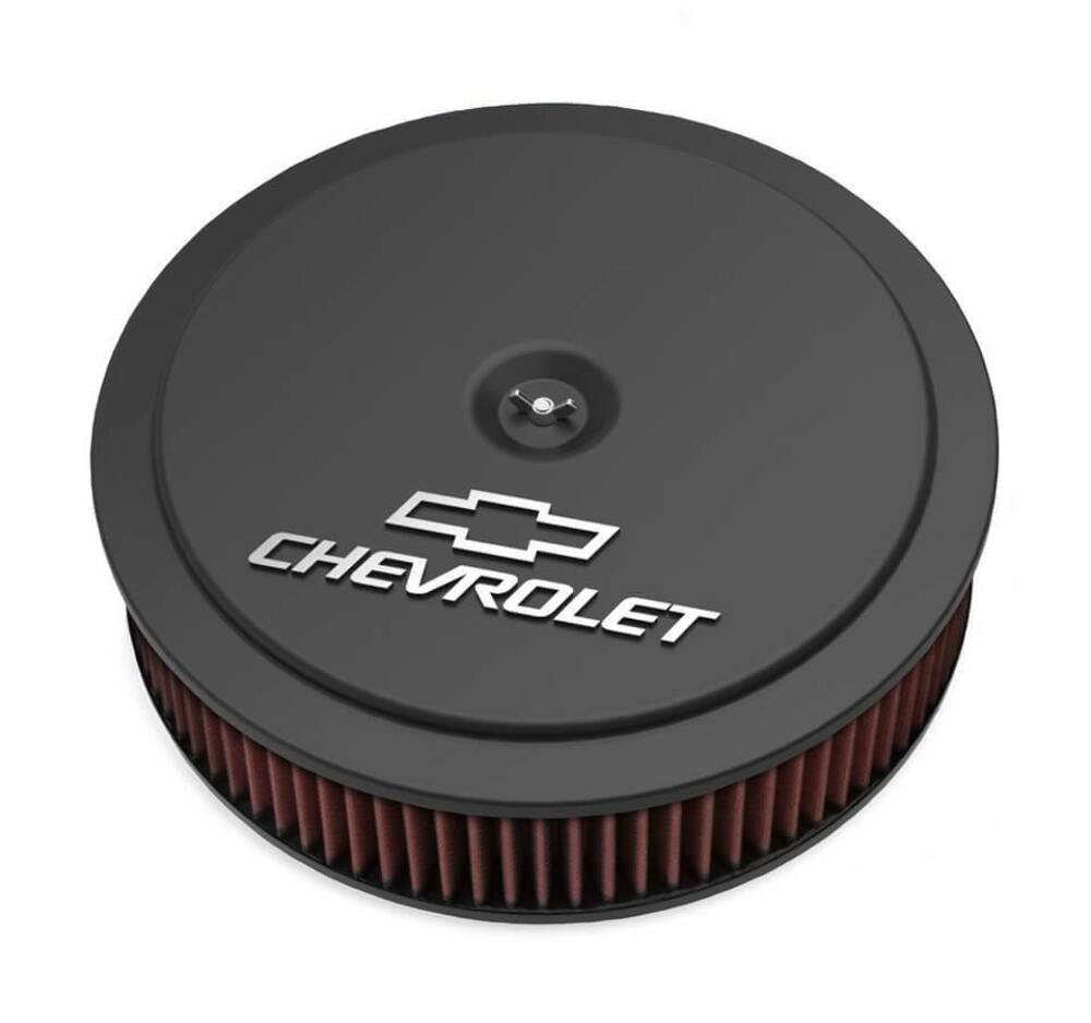 Holley GM Muscle Series Air Cleaner - Satin Black Machined - 120-220 for Chevy black polished aluminum