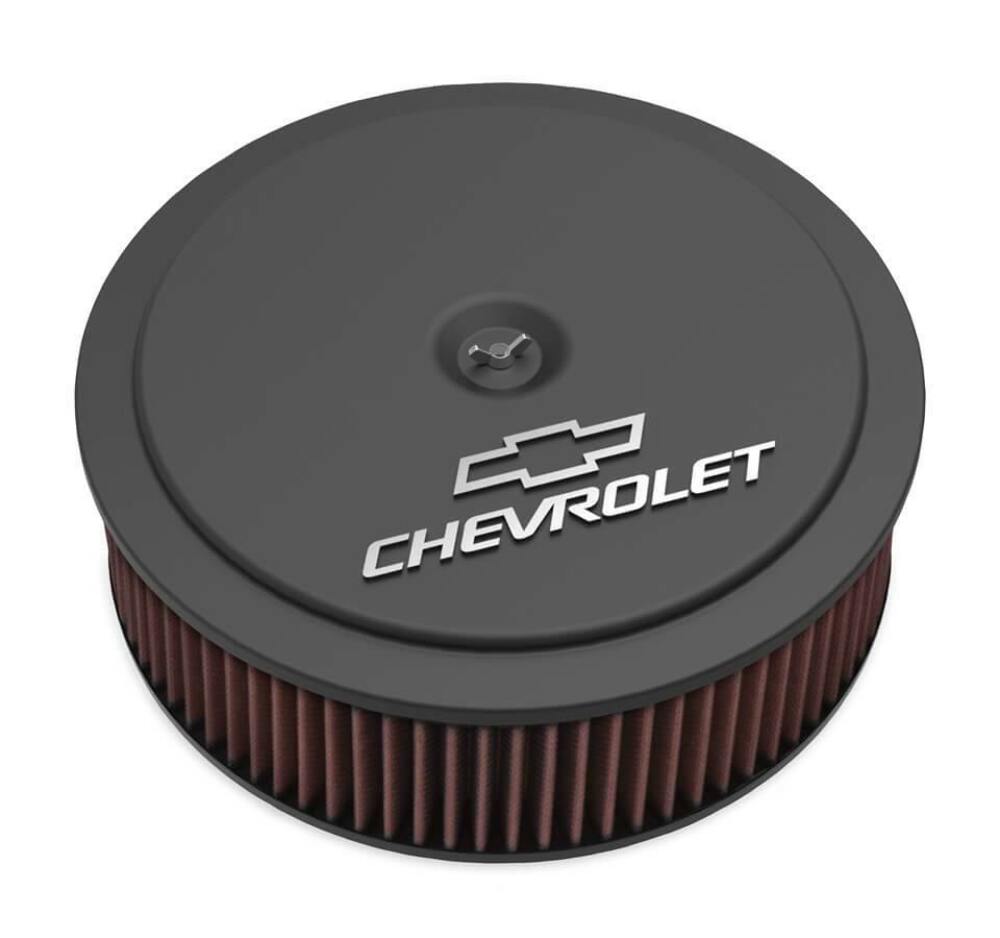 Holley GM Muscle Series Air Cleaner - Satin Black Machined - 120-221 for Chevy black polished aluminum