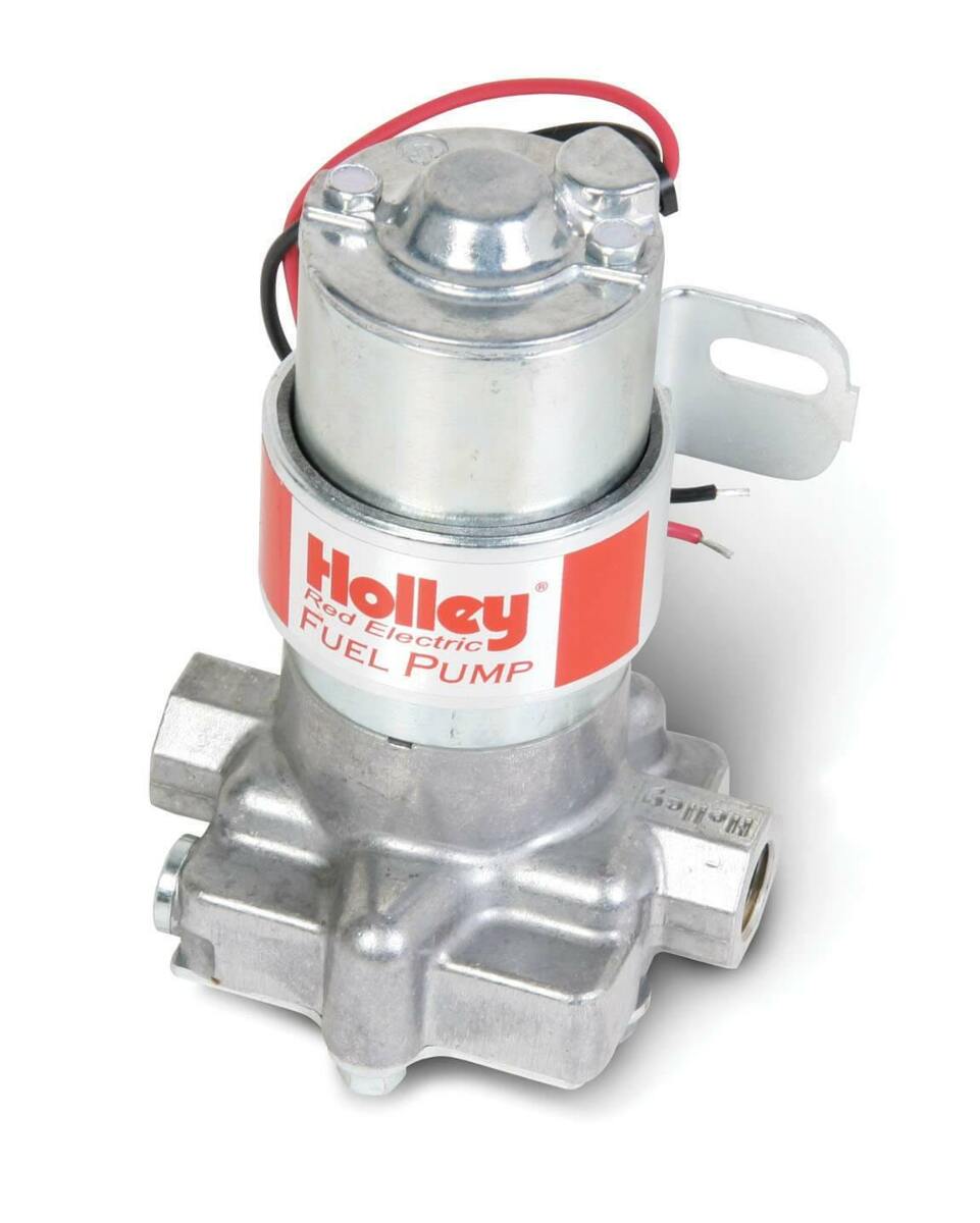 Holley 12-801-1 Red Rotor Vane Electric Fuel Pump 97 gph 7 psi 3/8 NPT In/Out black polished aluminum