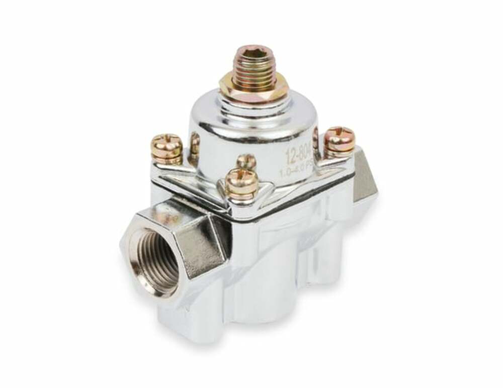 Holley 12-804 CHROME CARBURETED FUEL PRESSURE REGULATOR Street/Strip Carbureted