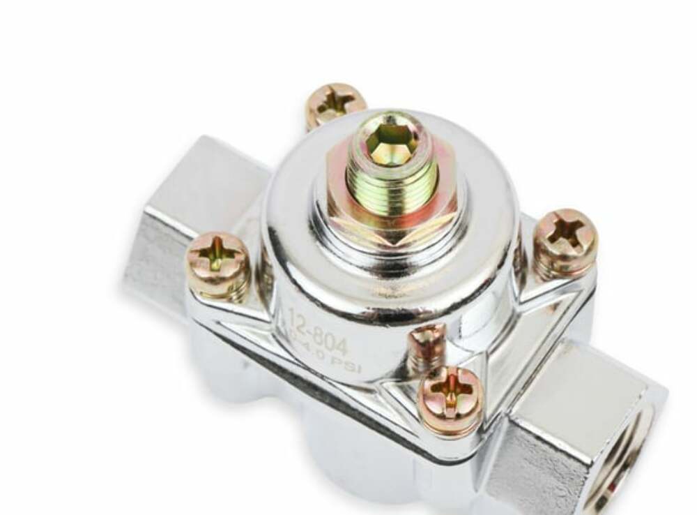 Holley 12-804 CHROME CARBURETED FUEL PRESSURE REGULATOR Street/Strip Carbureted