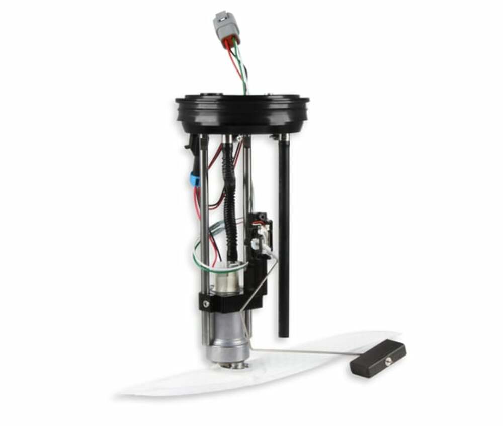 Holley 450 LPH Pump Module - Return Style - 12-325 for 1997-2004 Dodge black aluminum