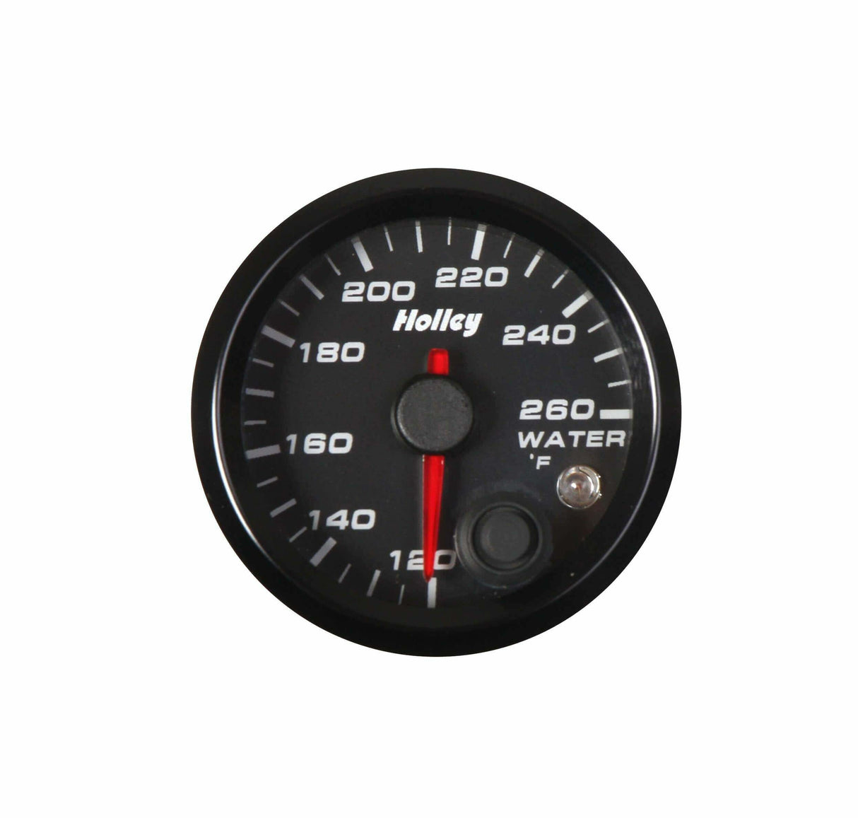 Holley Analog Style Water Temperature Gauge - 26-602 black aluminum