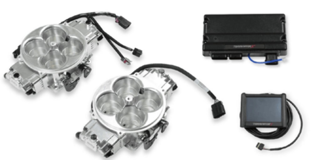 Holley EFI Terminator X Stealth 2x4 4500 Kit - Shiny 550-1080 6.86 inch 1440 CFM black