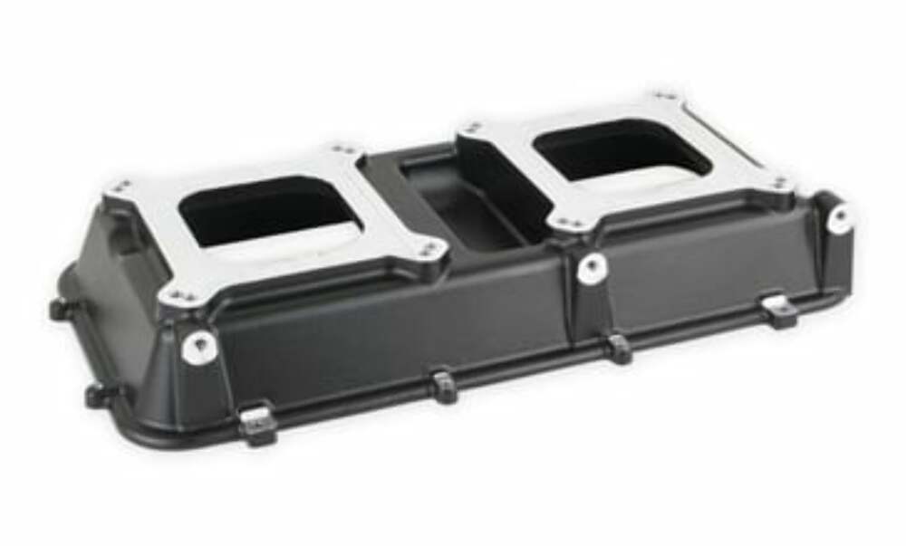 Holley EFI Hi-Ram Intake Plenum Top Only - 2 x 4150 - Flat Black Finish 300-207BK-2 black aluminum