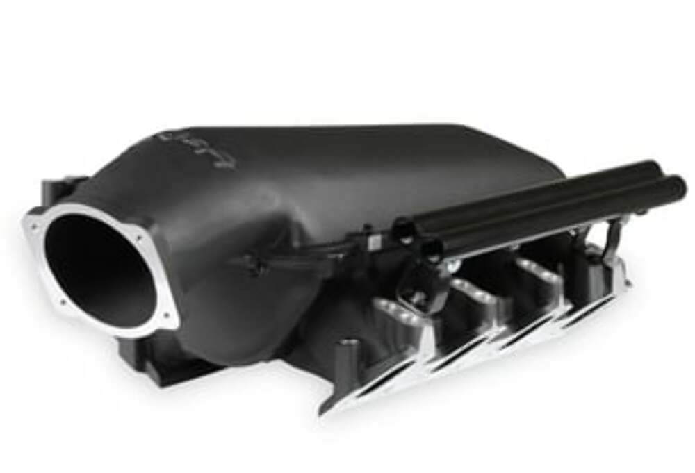 Holley EFI Lo-Ram Manifold Kit Dual Injector- Black - GM LS3/L92 300-683BK black aluminum
