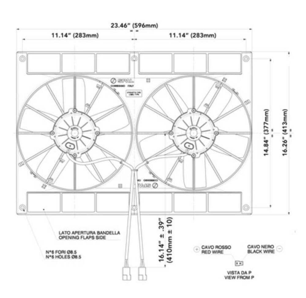 SPAL 11 inch dual high performance puller electric cooling fan 2720 CFM 30102052