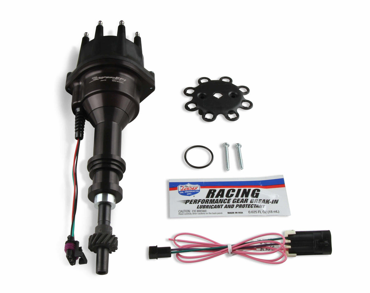 Holley Sniper EFI fuel injection system black aluminum efi-565-303bk-hyperspark-distributor-ford-351-c-429-460
