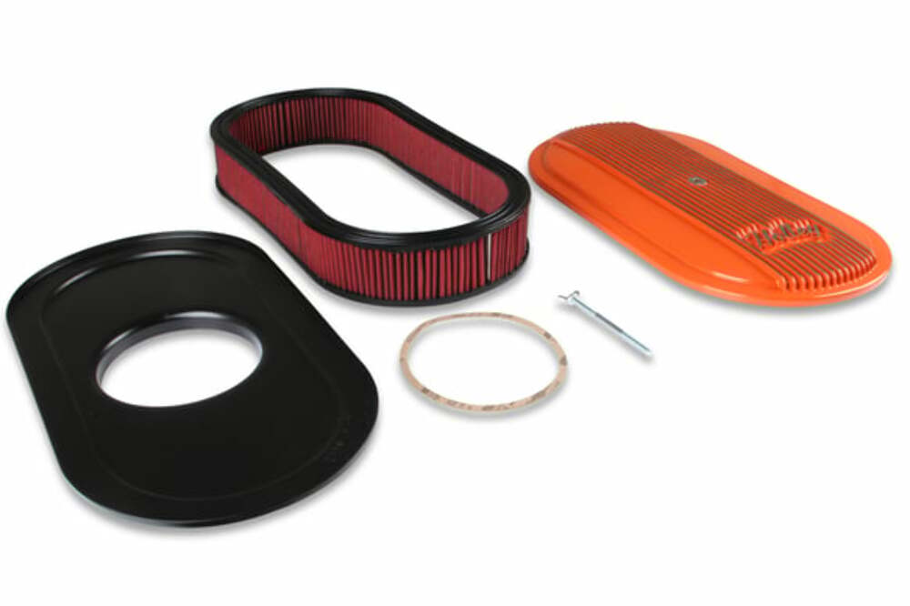 Holley Vintage Series Oval Air Cleaner - Factory Orange Machined - 120-403