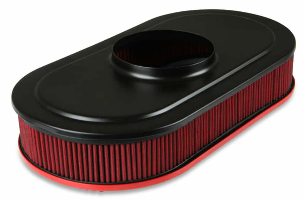 Holley Vintage Series Oval Air Cleaner - Gloss Red Machined - 120-404