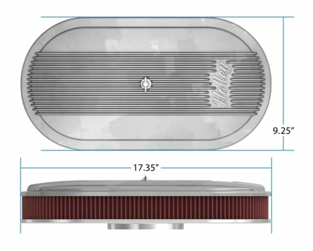 Holley Vintage Series Oval Air Cleaner - Natural Cast - 120-400