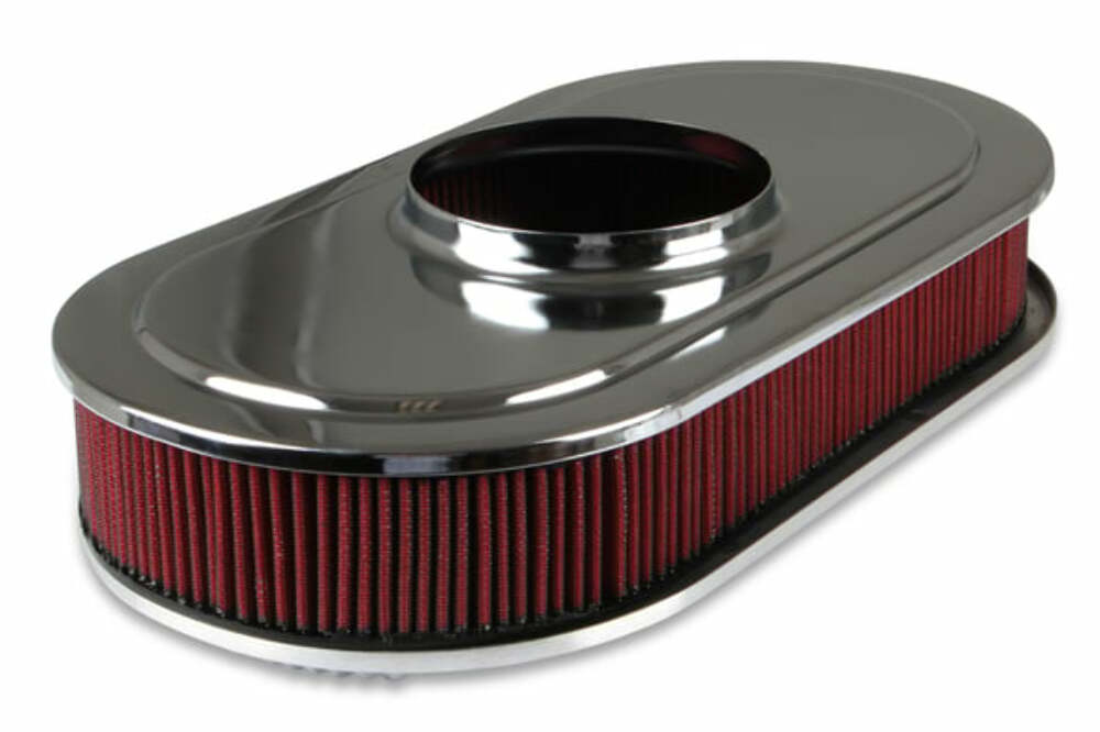 Holley Vintage Series Oval Air Cleaner - Natural Cast - 120-400