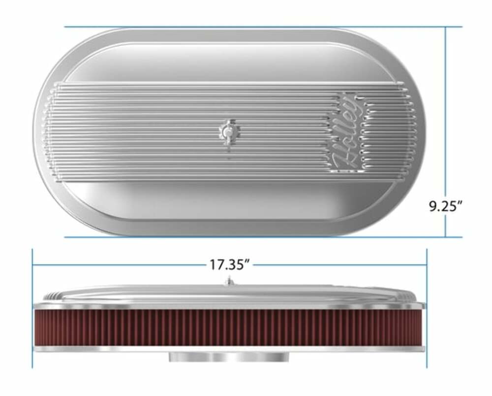 Holley Vintage Series Oval Air Cleaner - Polished - 120-401