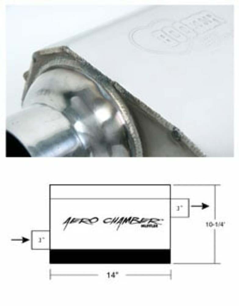 Hooker Aero Chamber Muffler for 1979-1999 stainless steel 21530HKR