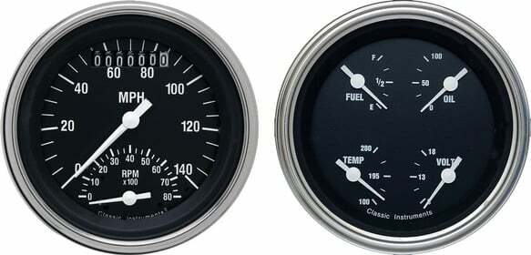 Classic Instruments analog speedometer gauge black