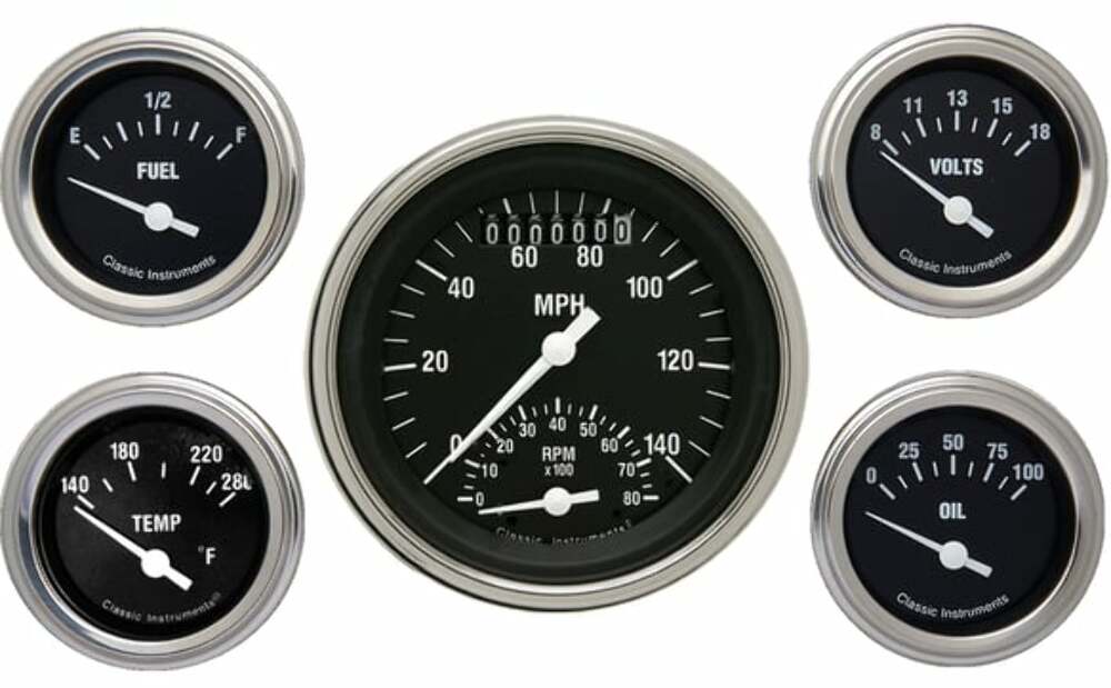Classic Instruments analog speedometer gauge black