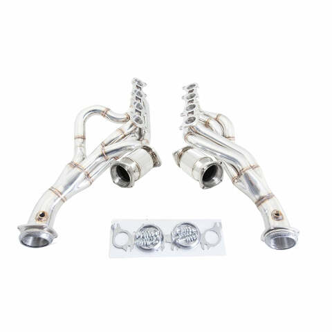 2015-2017 Ford Mustang GT SS 17/8 Header; High Flow Cats Xforce-HS-FM15-KITB