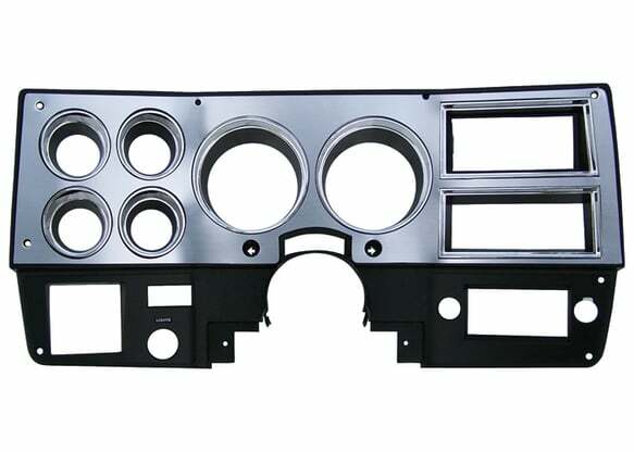Fits 1975-1977 Chevrolet C10; Instrument Bezel - With A/C - Black/Silver INST778